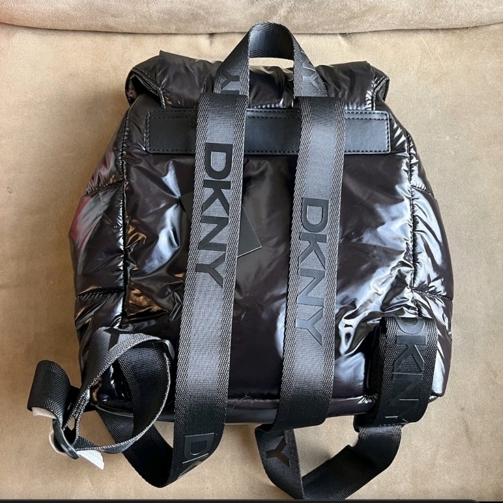 DKNY Black Puffer Signature Backpack - Picture 5 of 6
